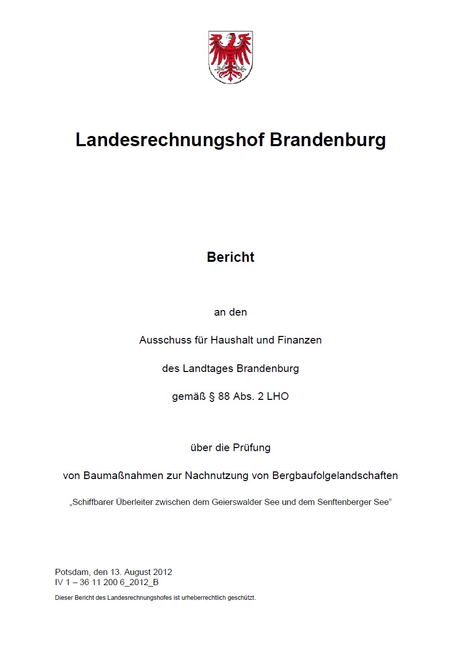 Bild vergrößern (Bild: Deckblatt Beratungsbericht Braunkohlesanierung)