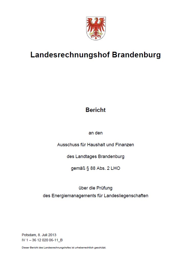 Bild vergrößern (Bild: Deckblatt Beratungsbericht Energiemanagement)